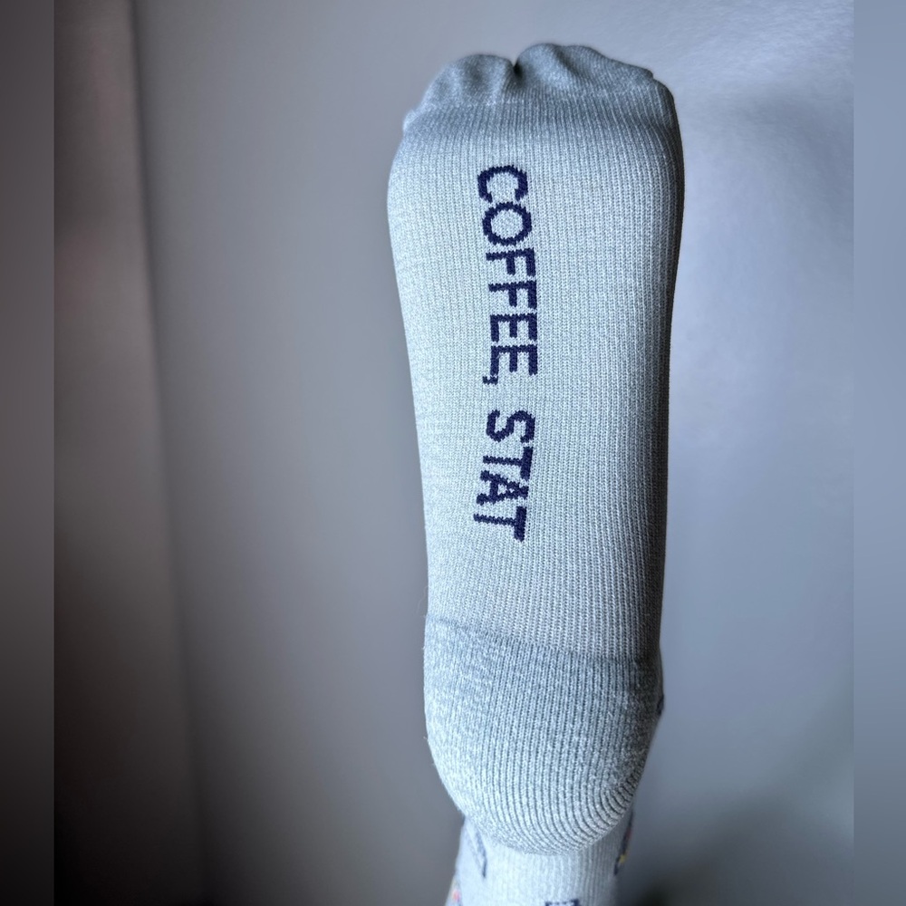 FIGS Compression Socks Size Small S Coffee STAT Donuts nursing medical grey - Picture 6 of 7